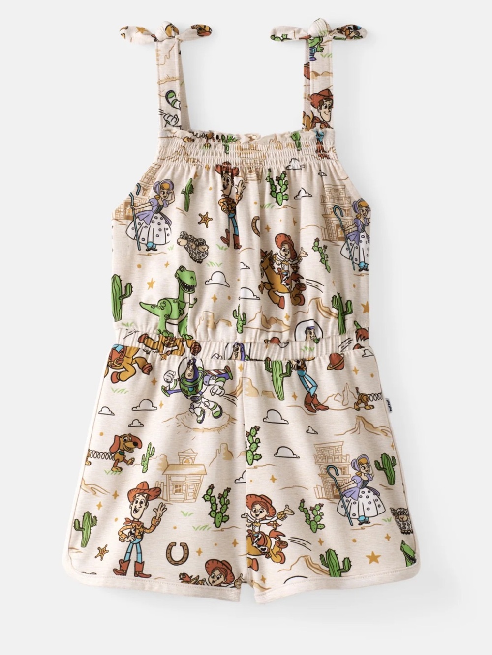 Little Sleepies Toy Story Print Girls Romper - Cream, Green, Brown